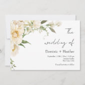 Minimalistische Ivoor Bliss Bruiloft Kaart (Voorkant)