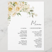 Minimalistische Ivoor Bliss Bruiloft Menu (Voorkant)