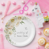 Minimalistische Ivoor Bliss Bruiloft Papieren Bordje (Feest)