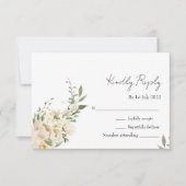 Minimalistische Ivoor Bliss Bruiloft RSVP Kaartje (Voorkant)