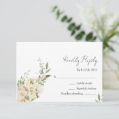 Minimalistische Ivoor Bliss Bruiloft RSVP Kaartje (Staand voorkant)