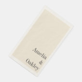 Minimalistische Ivoor Ecru Zwart Elegant Bruiloft  Servet (Hoek)