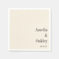 Minimalistische Ivoor Ecru Zwart Elegant Bruiloft 