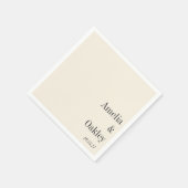 Minimalistische Ivoor Ecru Zwart Elegant Bruiloft  Servet (Hoek)