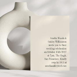 Minimalistische Ivoor Ecru Zwart Elegant Modern Br Kaart