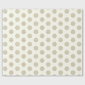 Minimalistische ivoor gouden sneeuwvlokken elegant cadeaupapier (Vlak)