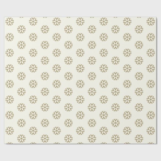 Minimalistische ivoor gouden sneeuwvlokken elegant cadeaupapier (Vlak)
