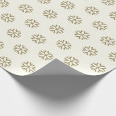Minimalistische ivoor gouden sneeuwvlokken elegant cadeaupapier (Hoek)