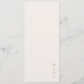 Minimalistische Ivoor Koper Script Trouw Menu (Voorkant)