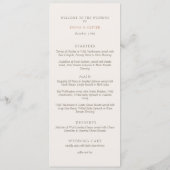 Minimalistische Ivoor Koper Script Trouw Menu (Achterkant)