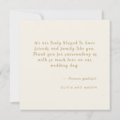 Minimalistische Ivoor Terrazzo bruiloft bedankkaar Bedankkaart (Achterkant)