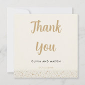 Minimalistische Ivoor Terrazzo bruiloft bedankkaar Bedankkaart (Voorkant)