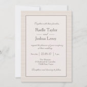 Minimalistische ivoor witte latte grijze strepen b kaart (Voorkant)