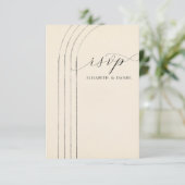 Minimalistische ivoorbruiloft RSVP-Kaart RSVP Kaartje (Staand voorkant)