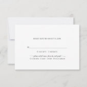 Minimalistische ivoorbruiloft RSVP-Kaart RSVP Kaartje (Achterkant)