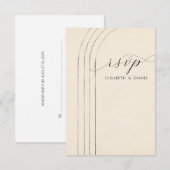 Minimalistische ivoorbruiloft RSVP-Kaart RSVP Kaartje (Voorkant / Achterkant)