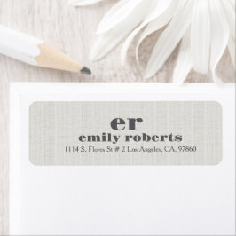 Minimalistische Ivoorwit Jute Grijze Typografie Etiket