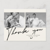 Minimalistische ivoren fotolijst 2 foto's Trouw Da Briefkaart (Voorkant)