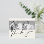 Minimalistische ivoren fotolijst 2 foto's Trouw Da Briefkaart (Staand voorkant)