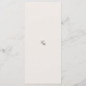 Minimalistische Ivoren Huwelijksredactie Menu (Achterkant)