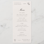 Minimalistische Ivoren Huwelijksredactie Menu (Voorkant)