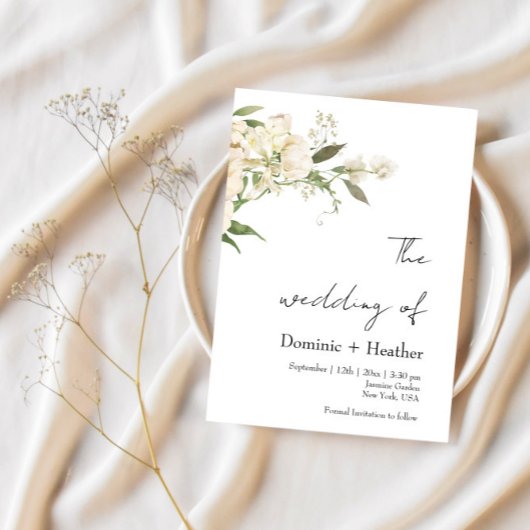 Minimalistische Ivoren Trouw Bliss Kaart