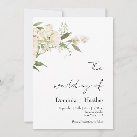 Minimalistische Ivoren Trouw Bliss Kaart (Voorkant)