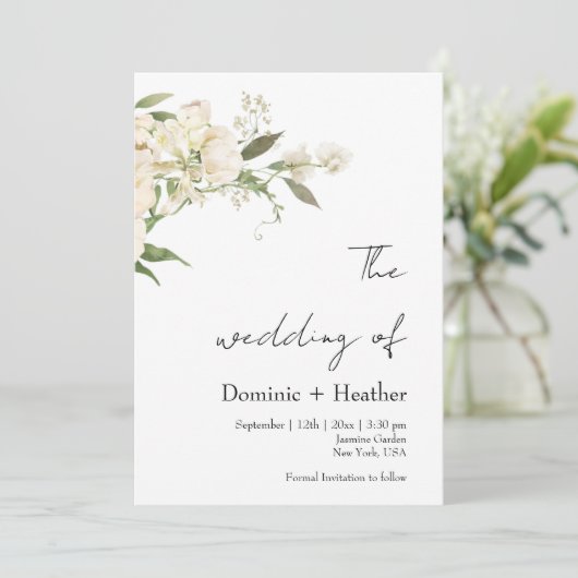 Minimalistische Ivoren Trouw Bliss Kaart (Staand voorkant)