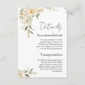 Minimalistische Ivory Bliss bruiloft details Informatiekaartje (Voorkant)