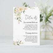 Minimalistische Ivory Bliss bruiloft details Informatiekaartje (Staand voorkant)
