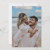Minimalistische Ivory Bliss Foto Bruiloft Save The Date (Achterkant)