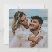 Minimalistische Ivory Bliss trouwfoto Bedankkaart (Achterkant)