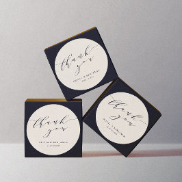 Minimalistische Ivory Cream bruiloft paar dank u Ronde Sticker