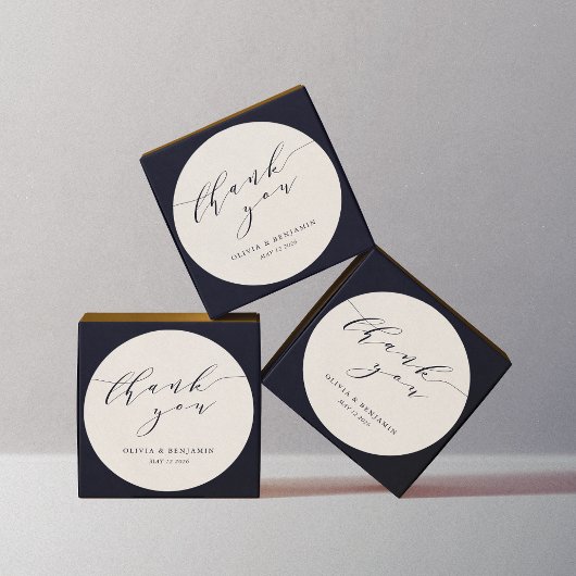 Minimalistische Ivory Cream bruiloft paar dank u Ronde Sticker