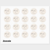 Minimalistische Ivory Cream bruiloft paar dank u Ronde Sticker (Vel)