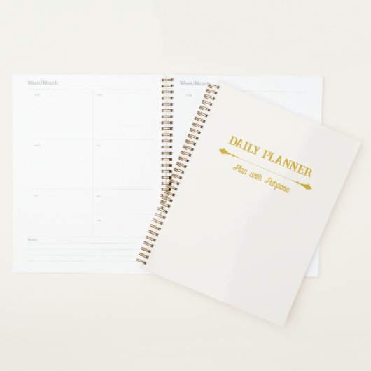 Minimalistische Ivory Gouden Planner (Display)