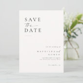 Minimalistische Ivory Photo Wedding Sla de datum o Kaart (Staand voorkant)