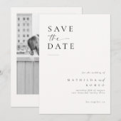 Minimalistische Ivory Photo Wedding Sla de datum o Kaart (Voorkant / Achterkant)