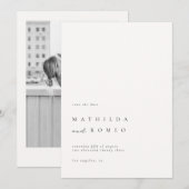 Minimalistische Ivory Photo Wedding Sla de datum o Kaart (Voorkant / Achterkant)