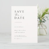 Minimalistische Ivory Photo Wedding Sla de datum o Kaart (Staand voorkant)