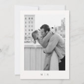 Minimalistische Ivory Photo Wedding Sla de datum o Kaart (Achterkant)