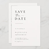 Minimalistische Ivory Photo Wedding Sla de datum o Kaart (Voorkant / Achterkant)