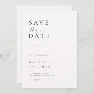 Minimalistische Ivory Photo Wedding Sla de datum o Kaart