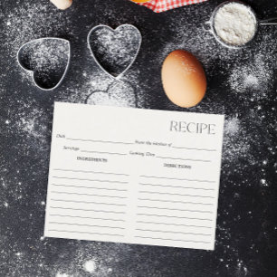 Minimalistische Ivory Recept Kaart