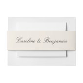 Minimalistische Ivory Script Elegante trouwnamen Uitnodigingen Wikkel (Voorkant Voorbeeld)