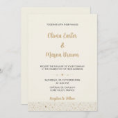 Minimalistische Ivory Terrazzo bruiloft uitnodigin Kaart (Voorkant / Achterkant)