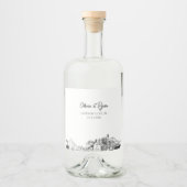 Minimalistische Jacksonville bruiloft Custom Likeurfles Etiket (Voorkant)