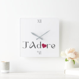 Minimalistische J'Adore, Romantische Franse Huisde Vierkante Klok