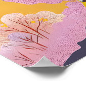 Minimalistische Japan Reisposter - Whimsical Geel Poster (Hoek)