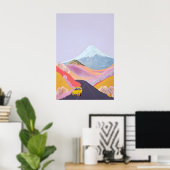 Minimalistische Japan Reisposter - Whimsical Geel Poster (Thuiskantoor)
